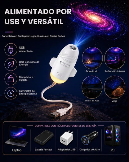 Proyector de Estrellas,Galaxia y océano LED, con Luz de Noche cálida.